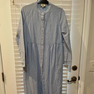 Excellent linen dress midi in babu blue
